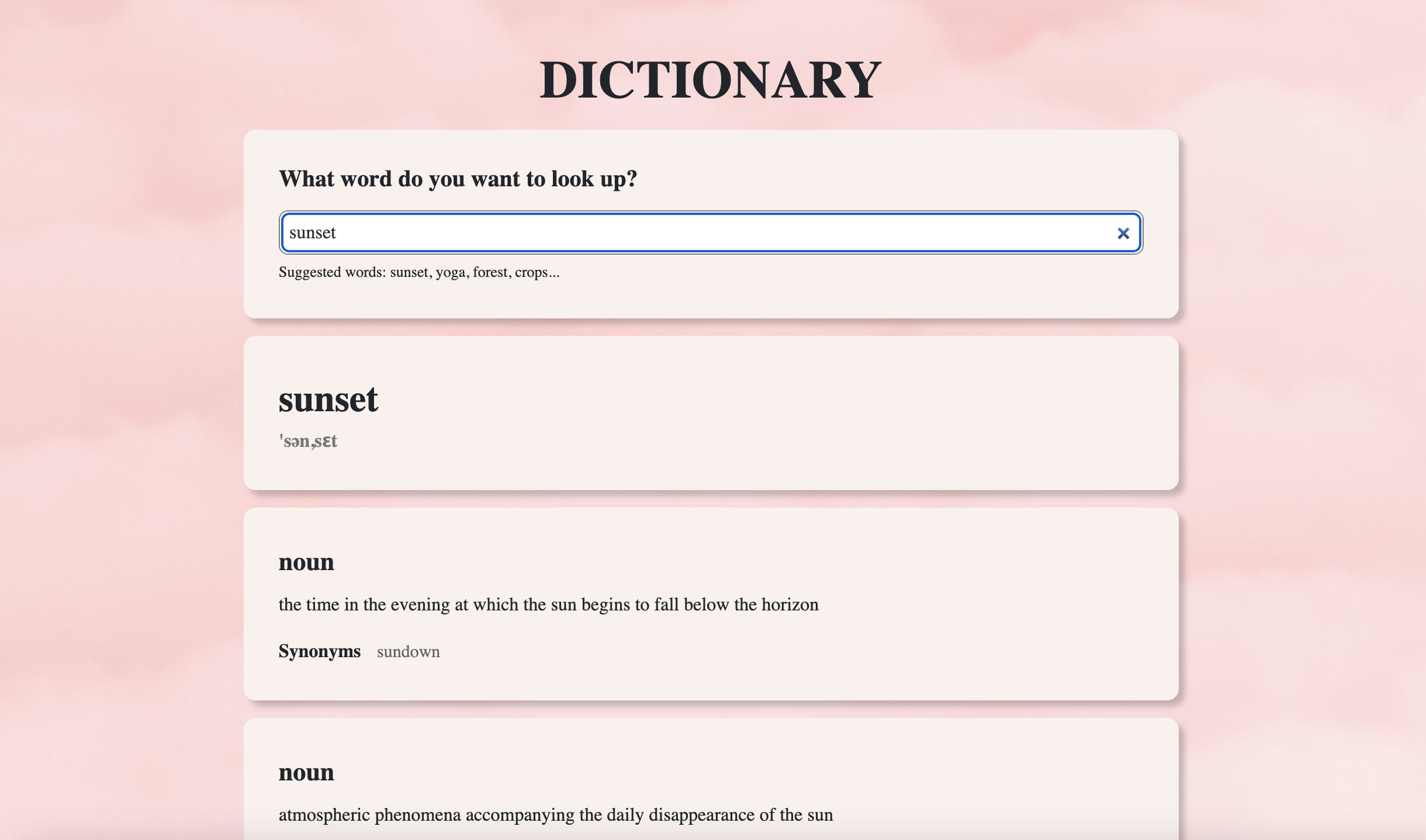 Dictionary app