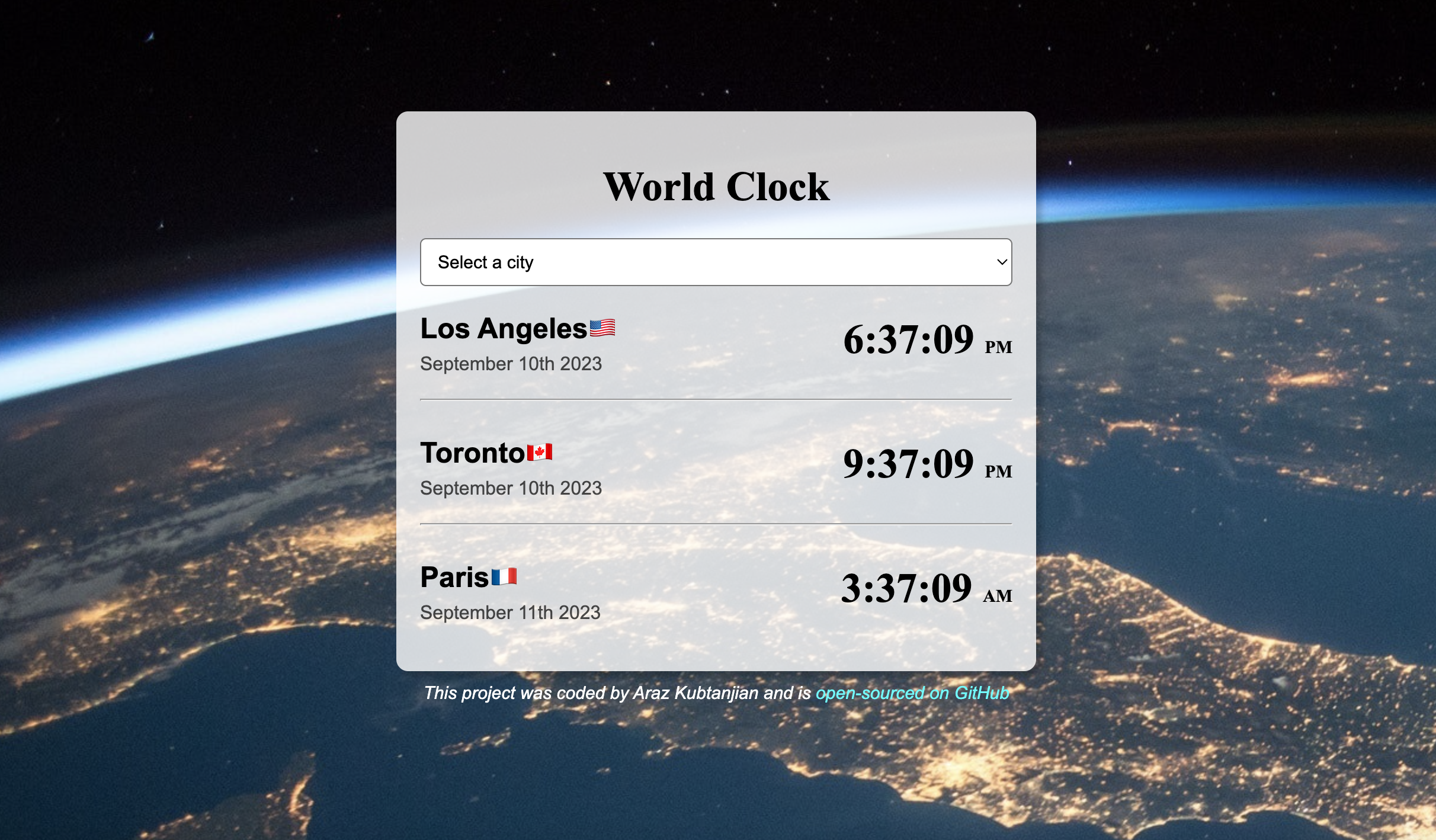 world clock project